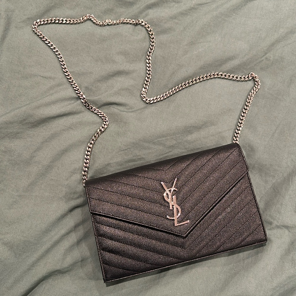 Saint Laurent Black wallet on chain